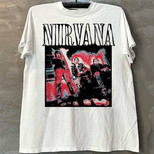 Nirvana涅槃乐队合影款短袖T恤