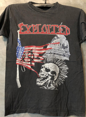 The Exploited乐队朋克小众美式硬核摇滚chic嘻哈短袖古着男女T恤