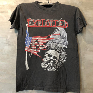 The Exploited乐队朋克小众美式硬核摇滚chic嘻哈短袖古着男女T恤