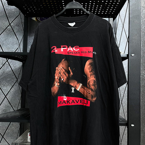 2pac美式西海岸重磅纯棉短袖T恤