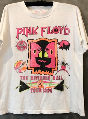 Pink Floyd平克弗洛伊德阿美咔叽摇滚短袖vintage复古潮牌男女T恤