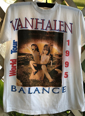 Van Halen范海伦乐队摇滚周边ulzzang阿美咔叽复古街头短袖T恤男