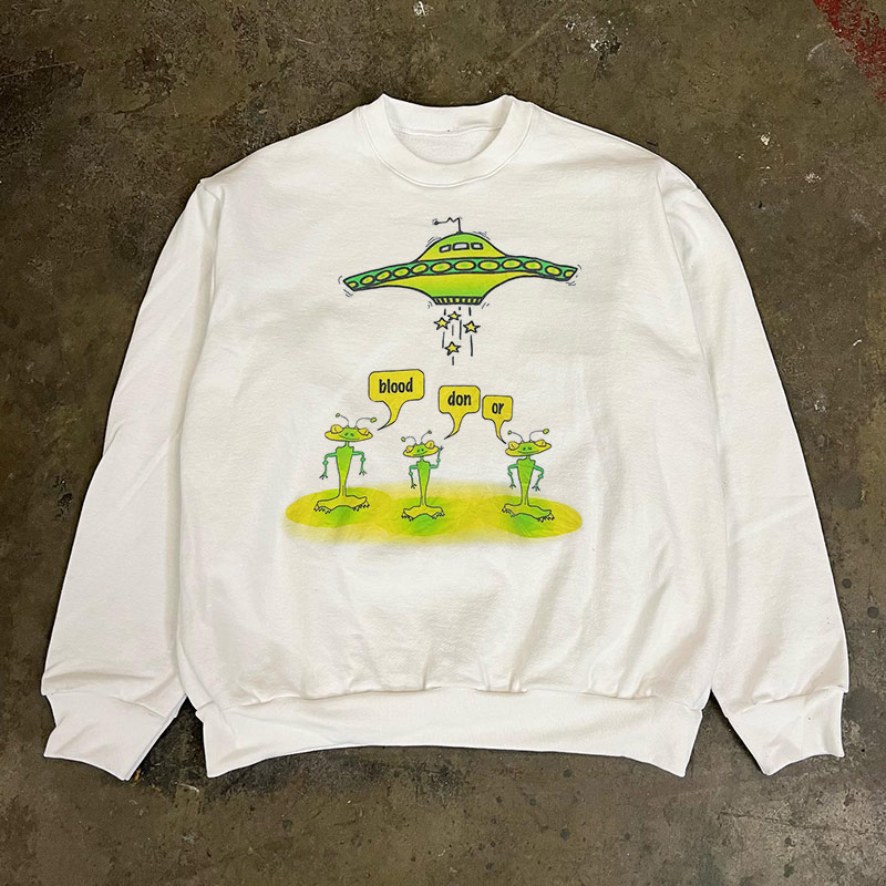 外星青蛙卡通风长袖卫衣