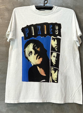 Pixies欧美摇滚乐队短袖T恤vibe高街潮牌印花重磅棉美式五分袖男