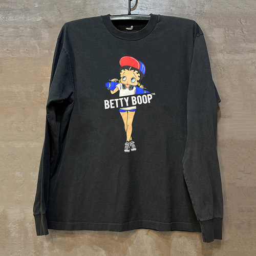 Betty Boop贝蒂小姐卡通动漫长袖T恤Rapcore学院风情侣纯棉上衣服