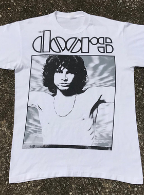 The Doors大门乐队吉米莫里森人像印花短袖复古cityboy重磅T恤男