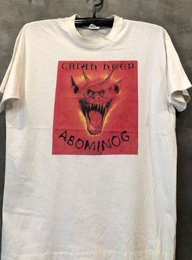 Uriah Heep学院派重金属风乐队vintage复古高街短袖T恤男潮牌半袖