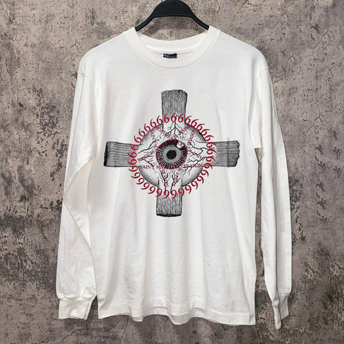 SAINT MICHAEL 24SS EYEBALL L/S TEE恶魔之眼美式长袖情侣款上衣