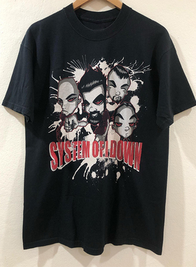 System of a Down堕落体制乐队金属摇滚chic嘻哈短袖男女复古T恤