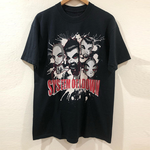 System of a Down堕落体制乐队金属摇滚chic嘻哈短袖男女复古T恤