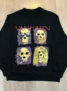 Van Halen范海伦乐队ins潮流高街摇滚长袖vintage圆领卫衣帽衫