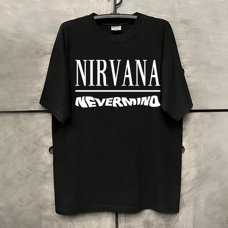 涅槃乐队欧美高街简约hiphop短袖