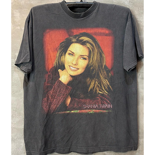 短袖T恤慵懒风男女人像印花