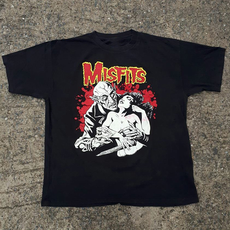 短袖T恤美式复古男女Misfits乐队