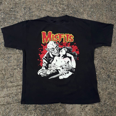 短袖T恤美式复古男女Misfits乐队