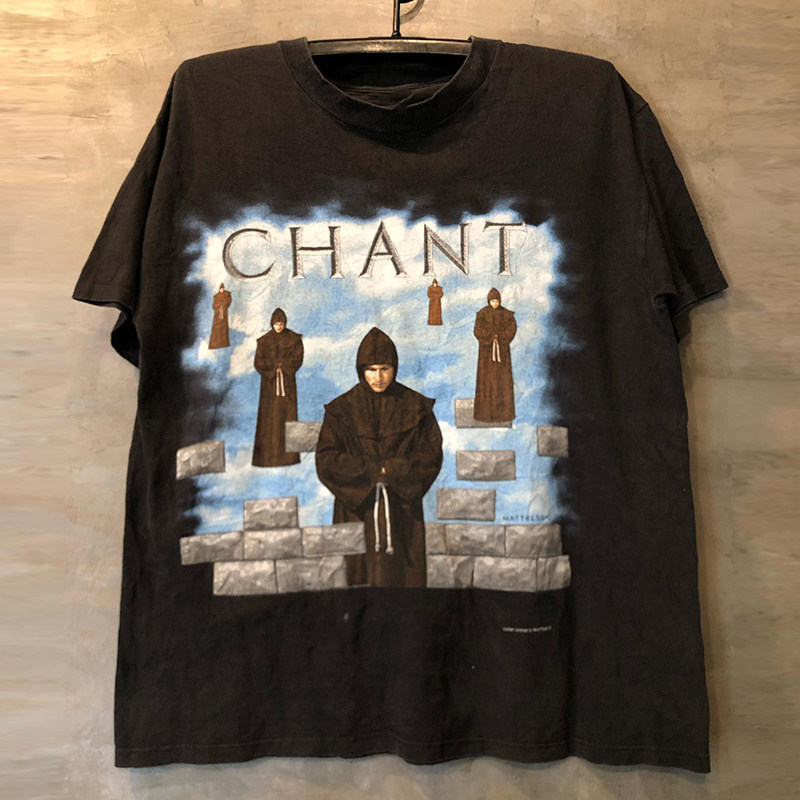 本笃会僧侣合唱团chic嘻哈高街质感短袖美式cityboy重磅小领口t恤