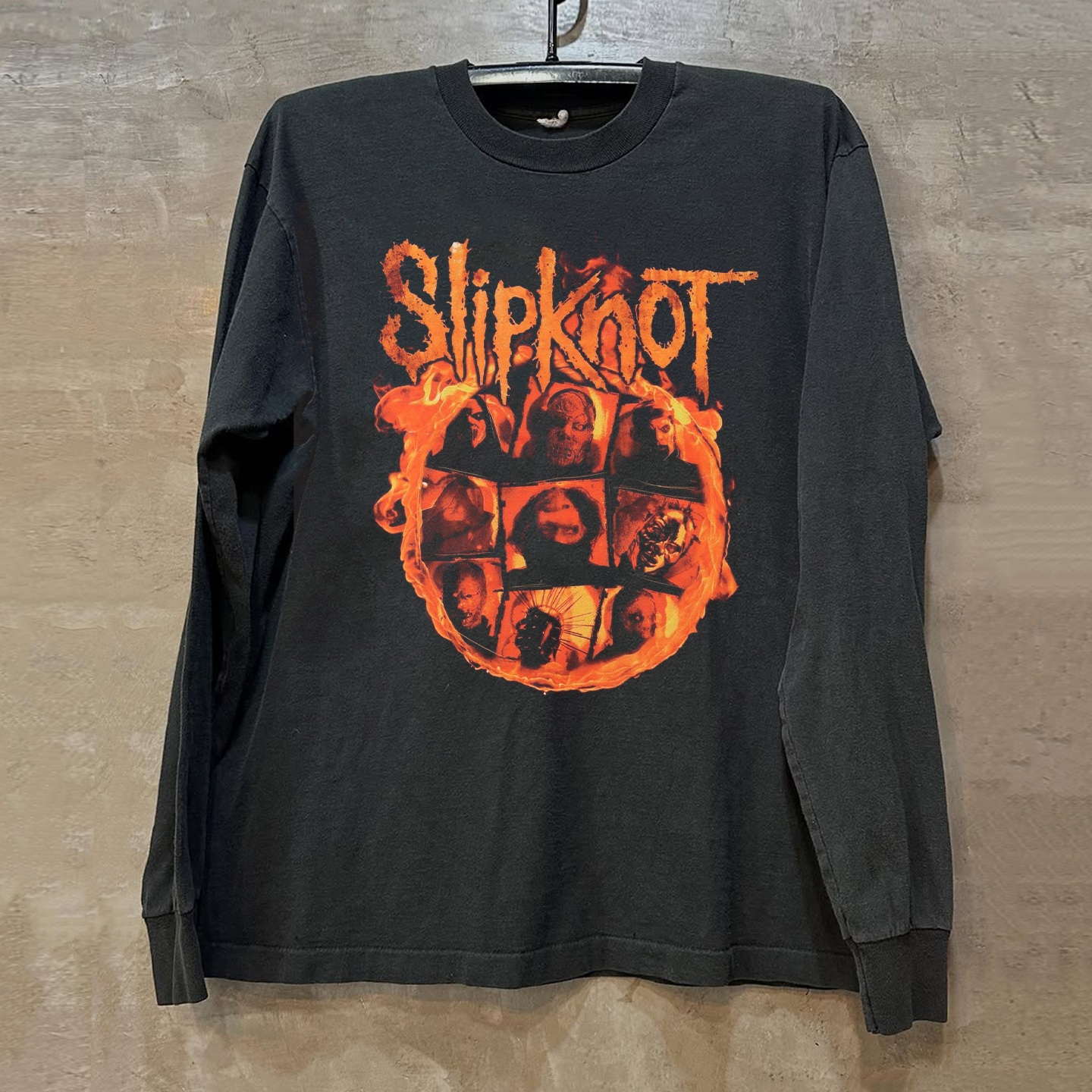 活结乐队Slipknot周边美式复古街头小众设计感印花长袖情侣款上衣