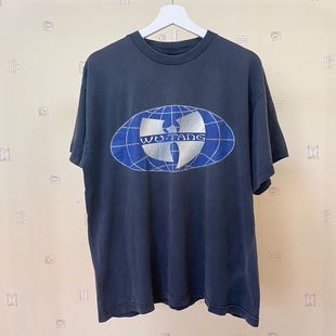 高街水洗复古男女潮流T恤 clan武当派嘻哈hiphop说唱短袖 Tang