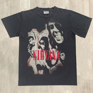 Nirvana涅槃摇滚乐队高级感短袖T恤vintage小众设计感美式半袖潮
