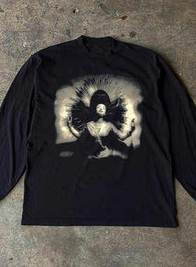 Sade莎黛专辑爱情豪华hiphop嘻哈复古长袖男女街头宽松质感T恤潮