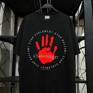T恤hiphop嘻哈潮牌圆领体恤衫 Claw Finger手掌印记重磅棉质感短袖