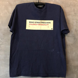 T恤男 Preachers狂躁者乐队美潮简约复古vintage短袖 Manic Street
