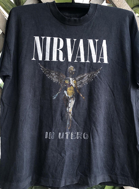 Nirvana涅槃乐队复古重磅潮牌cec天使摇滚短袖高街hiphop男女T恤