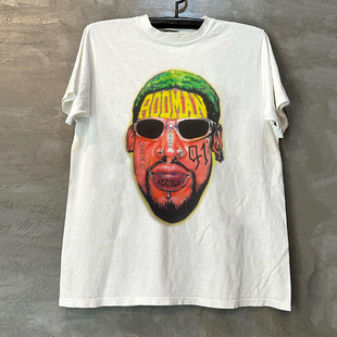 Dennis Rodman丹尼斯·罗德曼高街人像短袖T恤hiphop美式半截袖潮