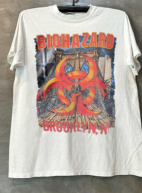 Biohazard小众设计感潮牌短袖T恤oversize巡演复古周边重磅棉半袖