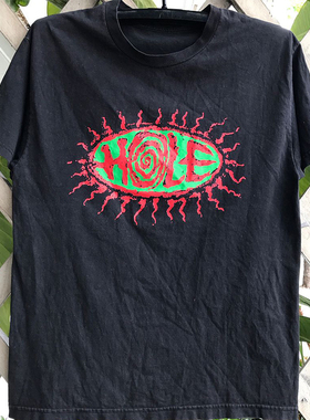 HOLE摇滚乐队cityboy高街cec简约短袖男女美式复古纯棉街舞T恤潮