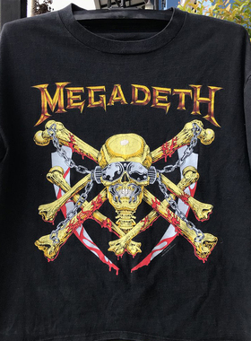 Megadeth乐队欧美激流金属圆领短袖美式高街vintage复古男女T恤潮