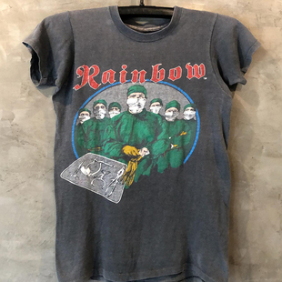 Rainbow-Difficult To Cure专辑封面oversize街头复古男女短袖T恤