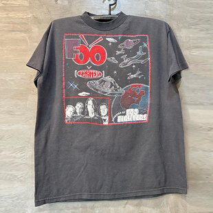 Foo Fighters喷火战机乐队美式嘻哈hiphop重磅棉短袖男女圆领T恤