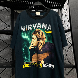 Nirvana涅槃乐队科特柯本周边短袖T恤BF风美式潮牌圆领重磅棉tee