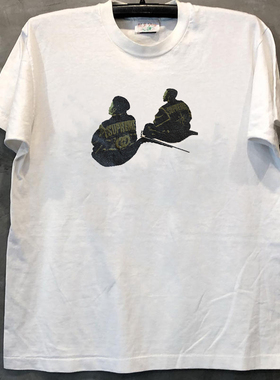 美式复古vintage街头设计感士兵短袖cec慵懒风男女纯棉小领口T恤