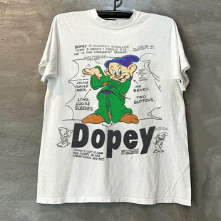 Dopey小矮人白雪公主经典电影短袖T恤vintage高级感美式复古半袖