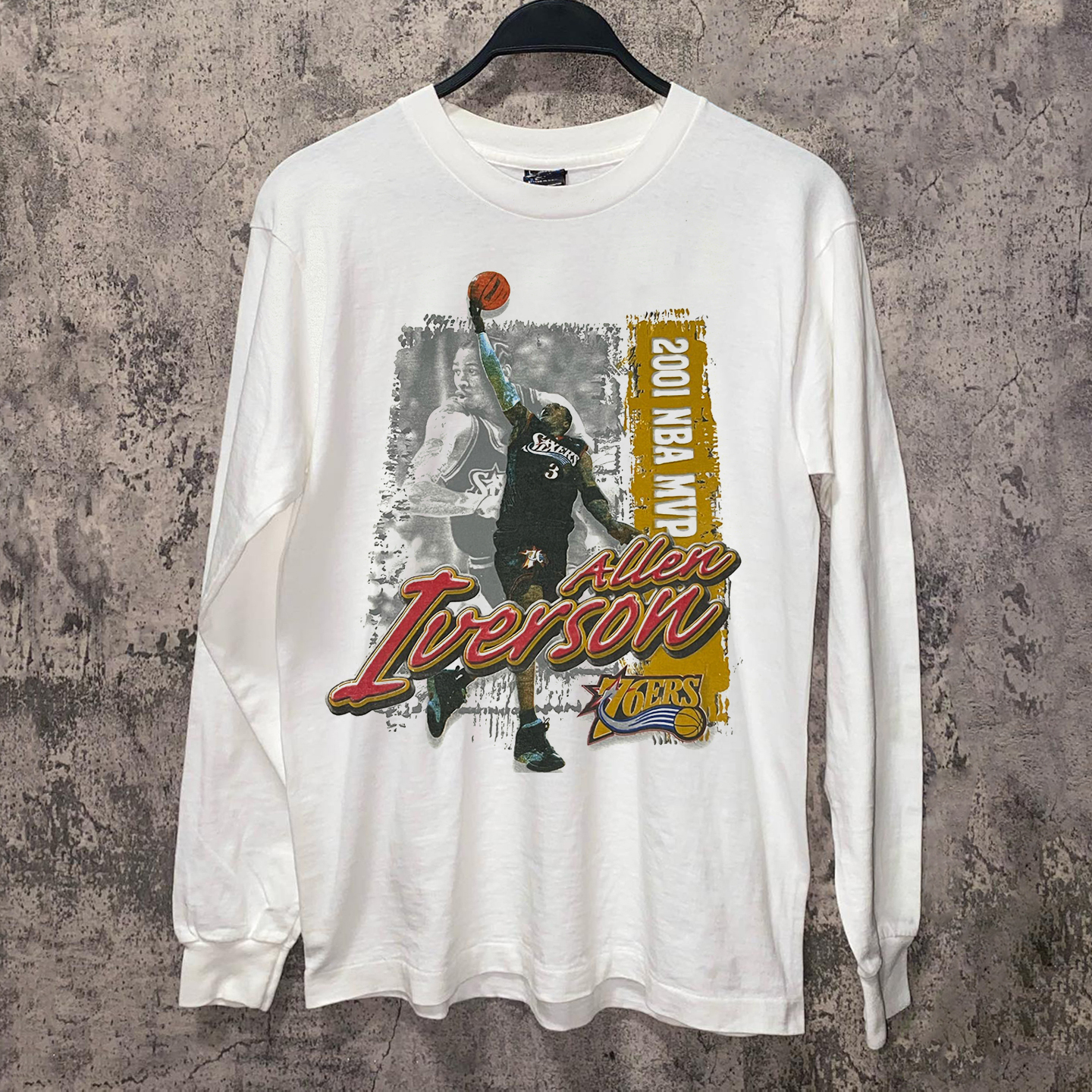 球星阿伦·艾弗森美式重磅棉长袖