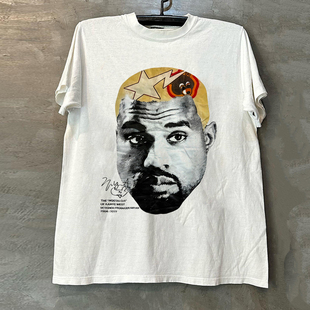 Kanye West侃爷辍学熊联名款头像潮牌短袖T恤hiphop美式痞帅半袖