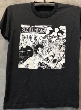 Subhumans乐队美式复古vintage重金属摇滚短袖oversize男女T恤潮