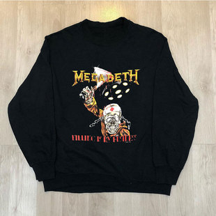Megadeth金属乐队vintage复古摇滚ins潮流长袖宽松男女卫衣帽衫