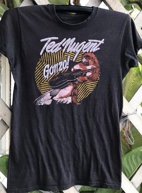 Ted Nugent摇滚歌手人像潮流短袖美式街头vibe复古vintage男女T恤
