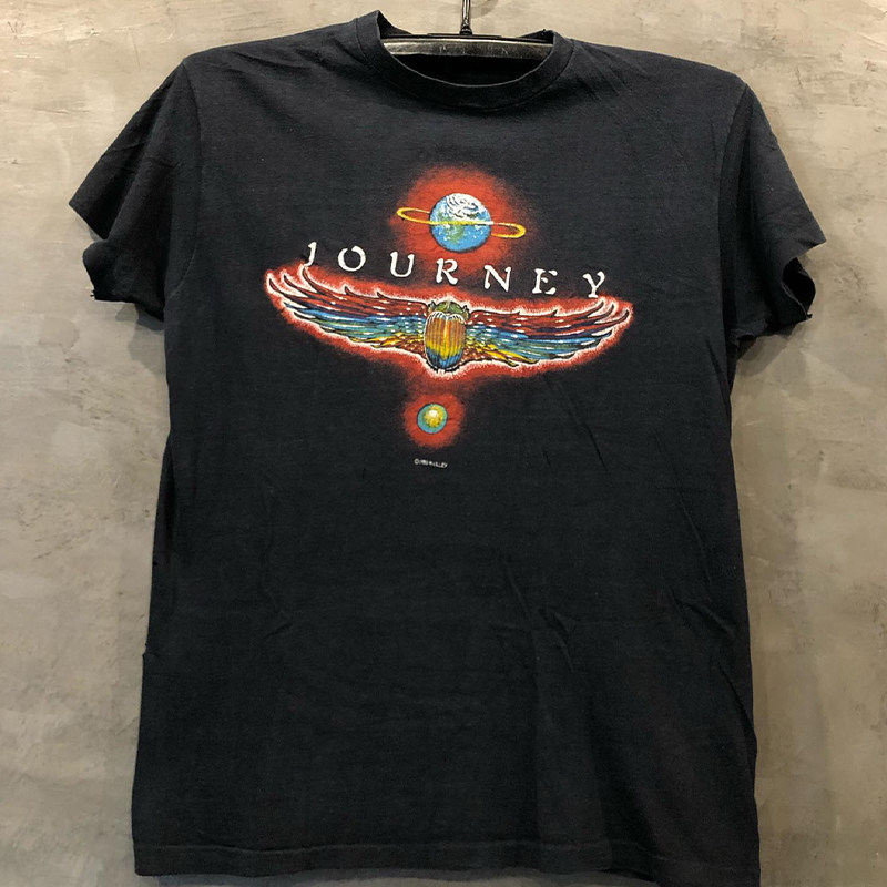journey乐队欧美摇滚乐队vintage高街复古风短袖男女重磅纯棉t恤