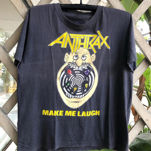 Anthrax炭疽乐队欧美高街vibe朋克风潮流落肩短袖美式宽松男女T恤