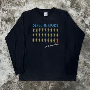 Depeche Mode赶时髦乐队卡通动漫设计圆领潮牌长袖T恤vintage上衣