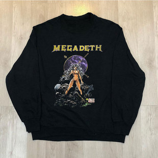 Megadeth欧美摇滚乐队vintage复古ins潮流长袖男女圆领卫衣帽衫