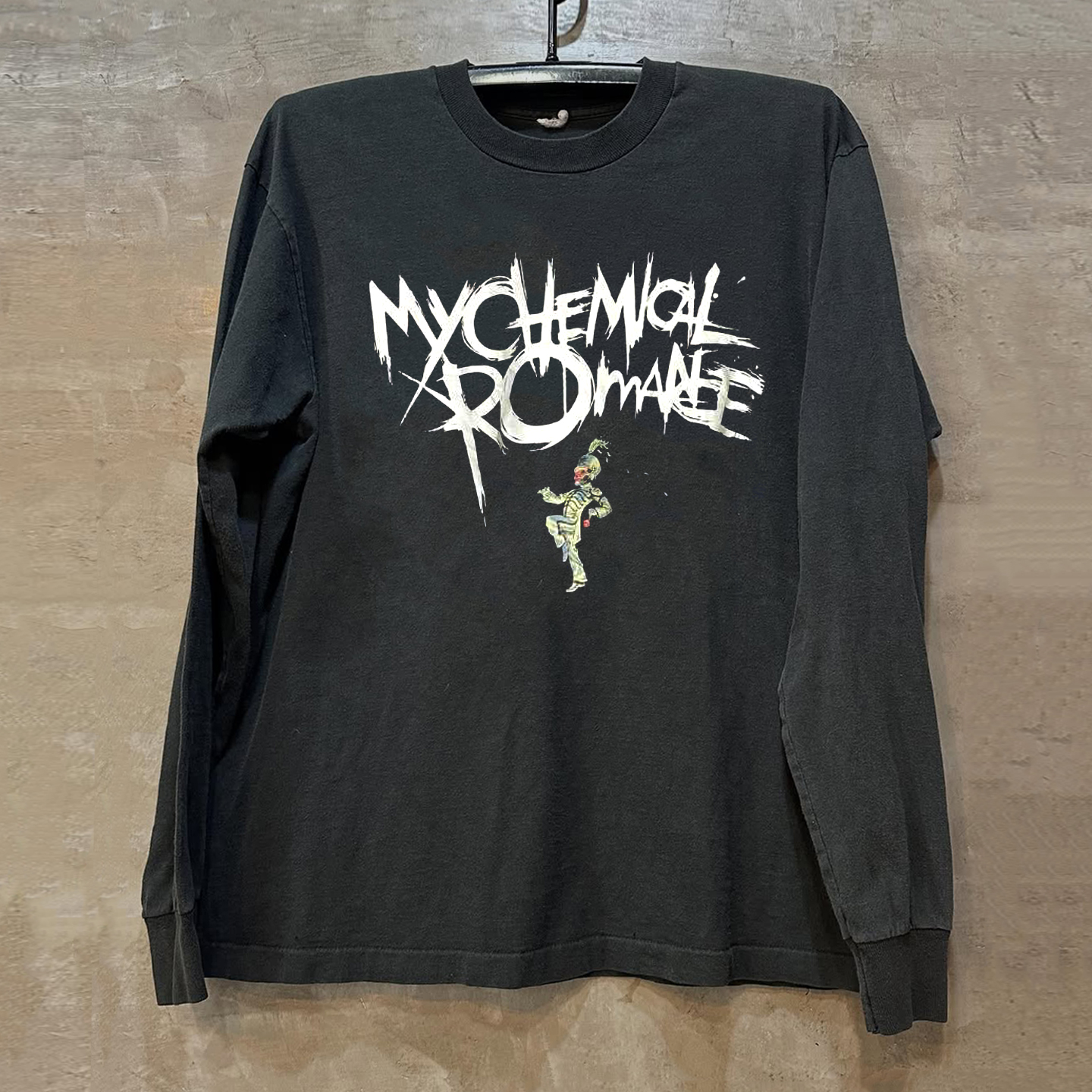 My Chemical Romance另类摇滚乐队美式复古小领口潮牌印花长袖T恤