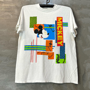 Mickey Mouse米老鼠经典潮牌短袖T恤ulzzang重磅百搭美式情侣半袖