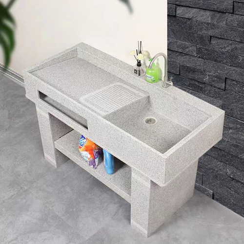 定制户外洗衣池庭院露天洗衣服水池天然大理石洗衣服水槽带搓衣板