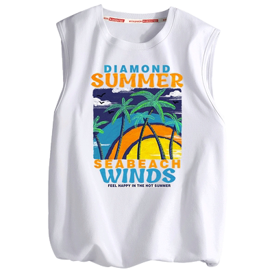 无袖t恤纯棉运动坎肩夏季2025