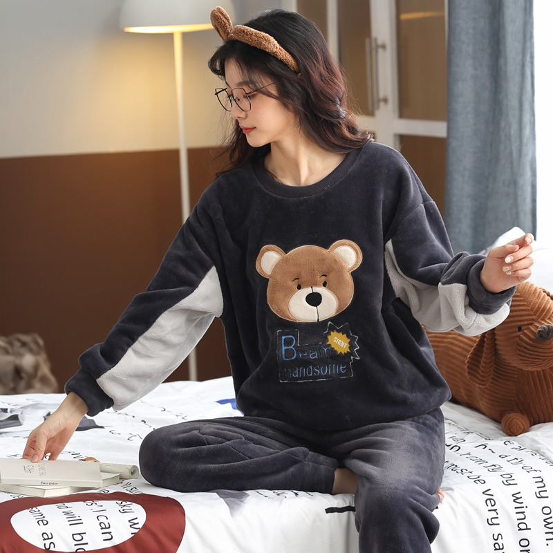 【定制款】170-175CM高个子女生睡衣冬季加珊瑚绒加长款长袖套装